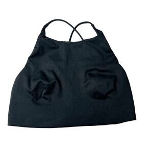 Victoria's Secret Black Open Cross Back Long Line Soft Bralette Size Medium